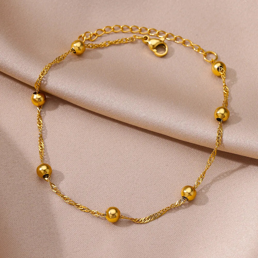 Bracelet de Cheville Femme Été | Chaîne Acier Inoxydable | Accessoires Plage | Bijou Pied Élégant