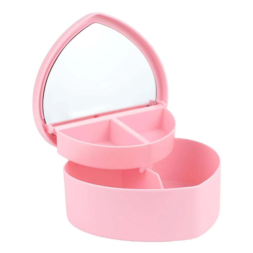 Boîte Rangement Accessoires Cheveux avec Miroir | Pinces Barrettes Élastiques Fille | Étui Voyage Portable