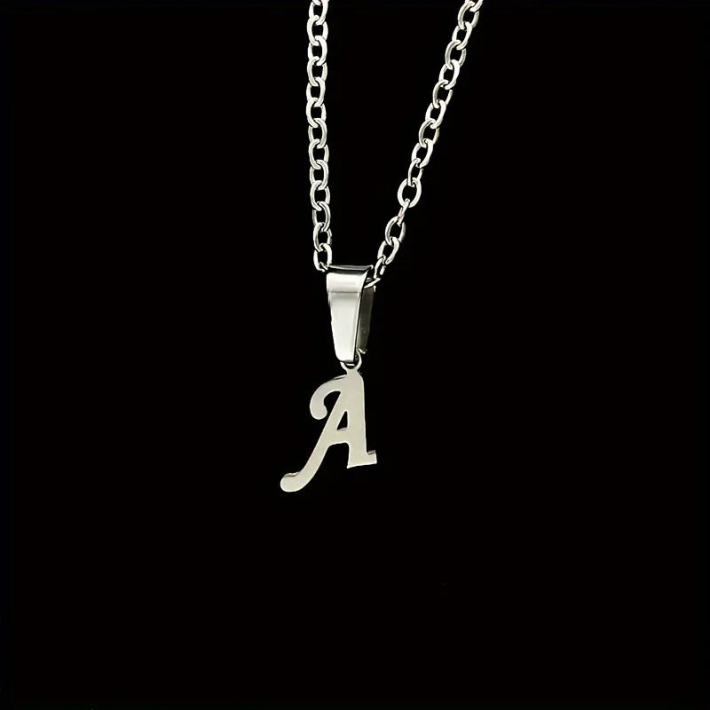 Collier Initiale Grand Alphabet A-Z | Acier 316L Minimaliste | Pendentif Femme | Cadeau Bijou