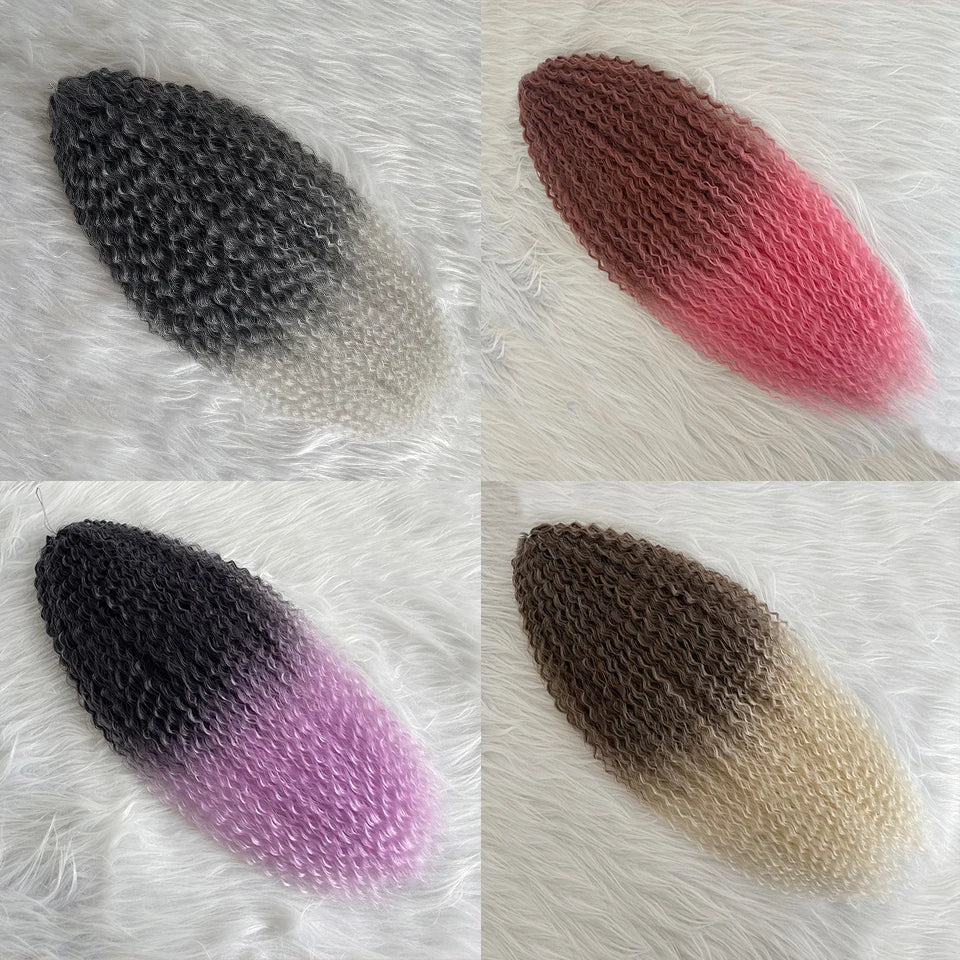 Extensions Crochet Kinky Curly Twist | Ombre Blonde | Water Wave | Synthétique | 20 Pouces | Femme