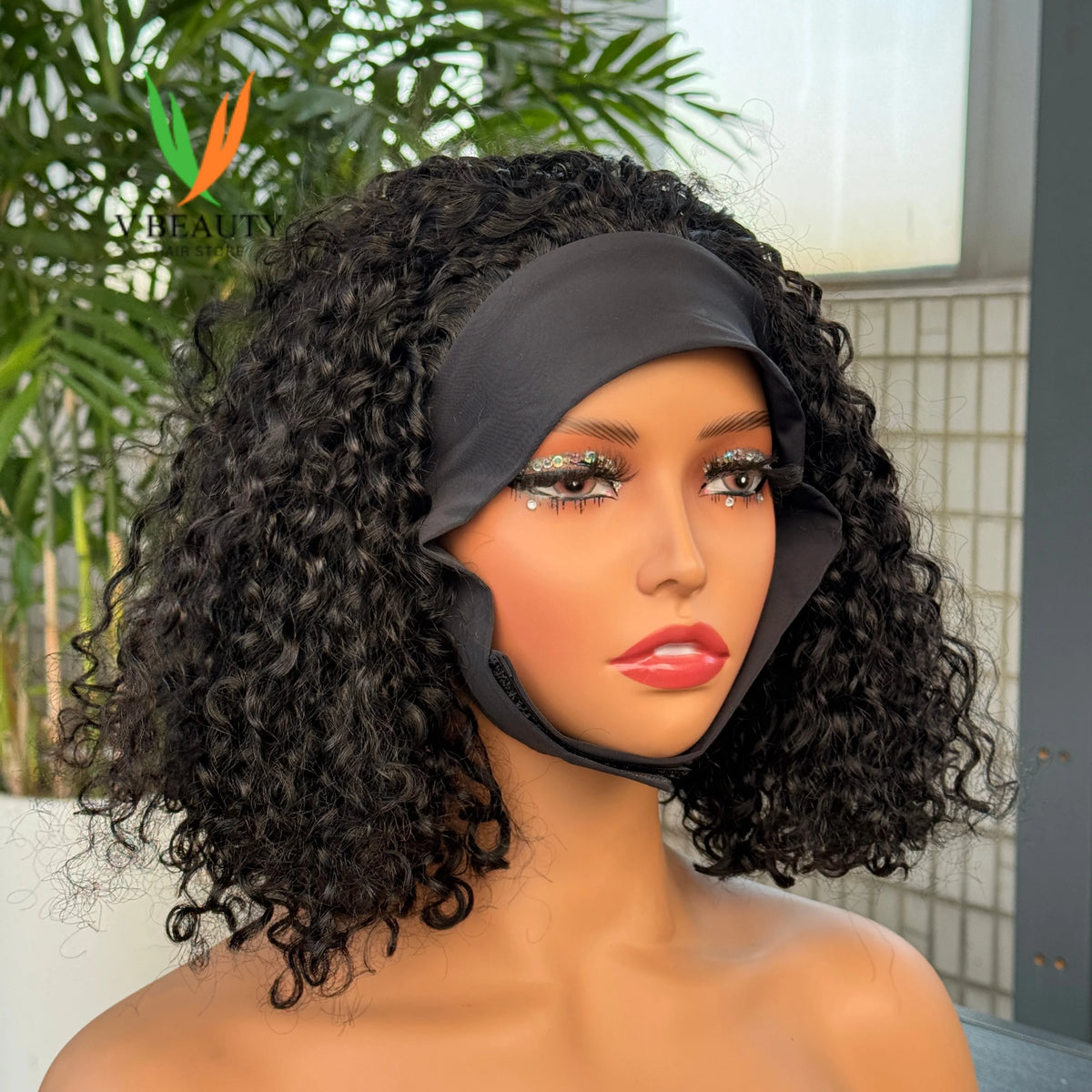 Perruque Headband Pixie Curly | 250% Densité | Cheveux Humains Brésiliens Vierges | Machine Made | Sans Lace