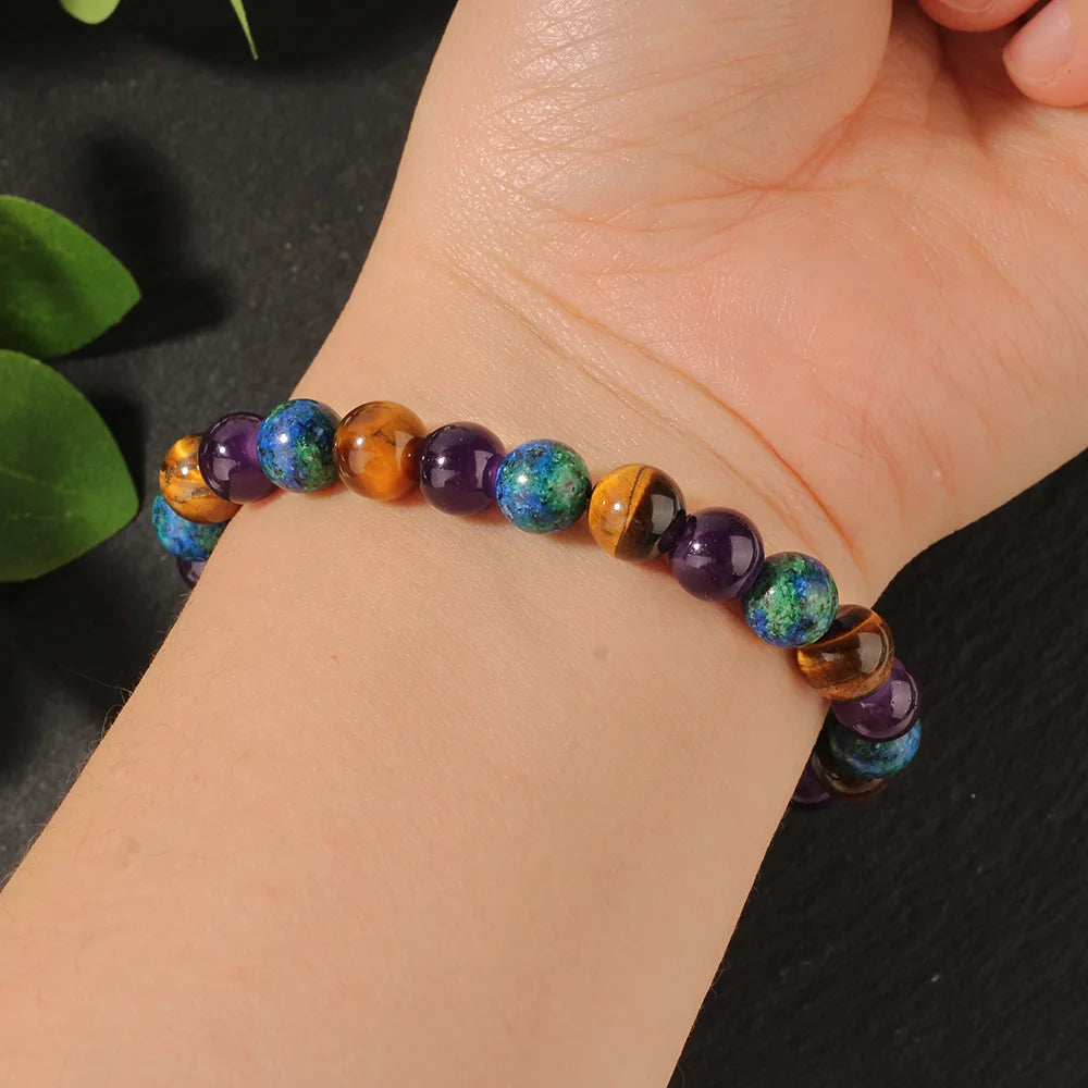 Fashionable multi-color beaded bracelet, handmade elastic rope bracelet, suitable for daily wear as a holiday gift