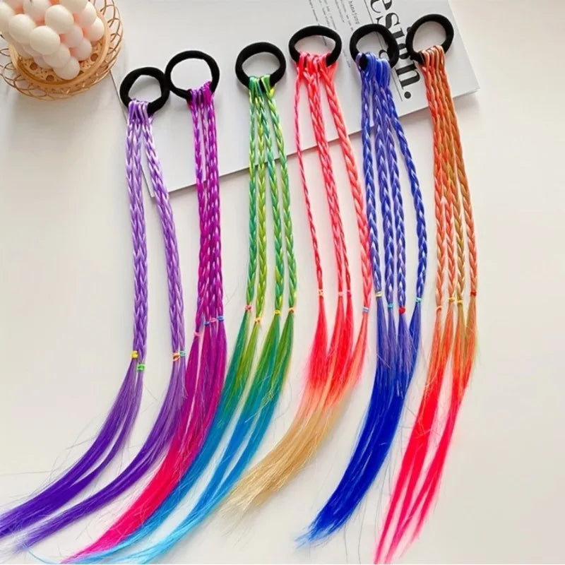 Lot de 6 Bandeaux Tressés Gradient | Accessoire Cheveux Enfant & Adulte | Couleurs Arc-en-Ciel