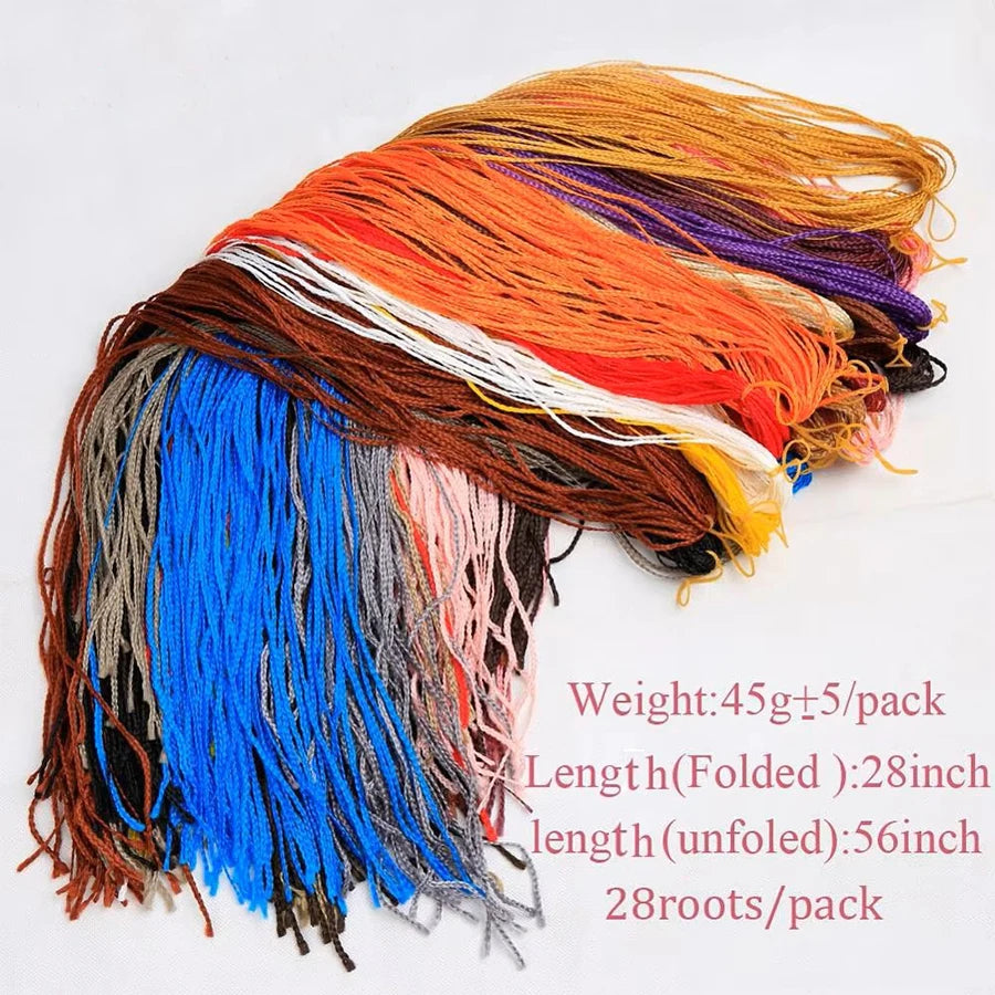 Tresses Zizi Box Braids Longues Bouclées Synthétique Colorées | 28 Pouces | 50g | Twist Sénégalais Crochet | Femme