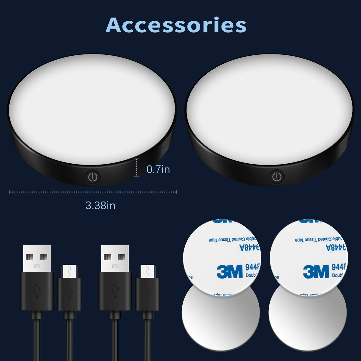 Veilleuse LED Tactile Rechargeable WILLED | 1000mAh | Dimmable | Placard, Cuisine & Chambre