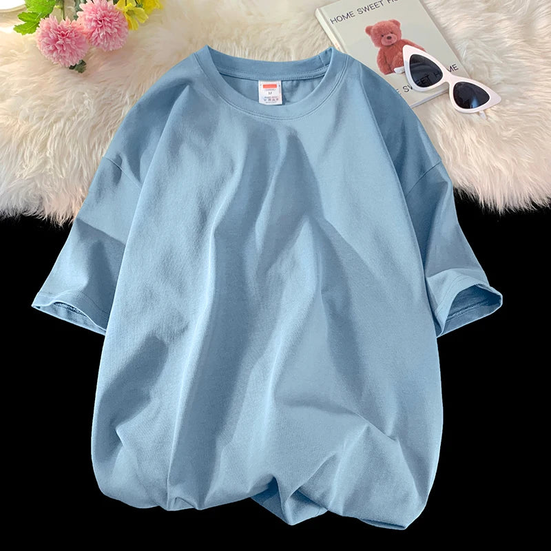 T-shirt ample uni en coton pour homme | Manches courtes | S à 5XL