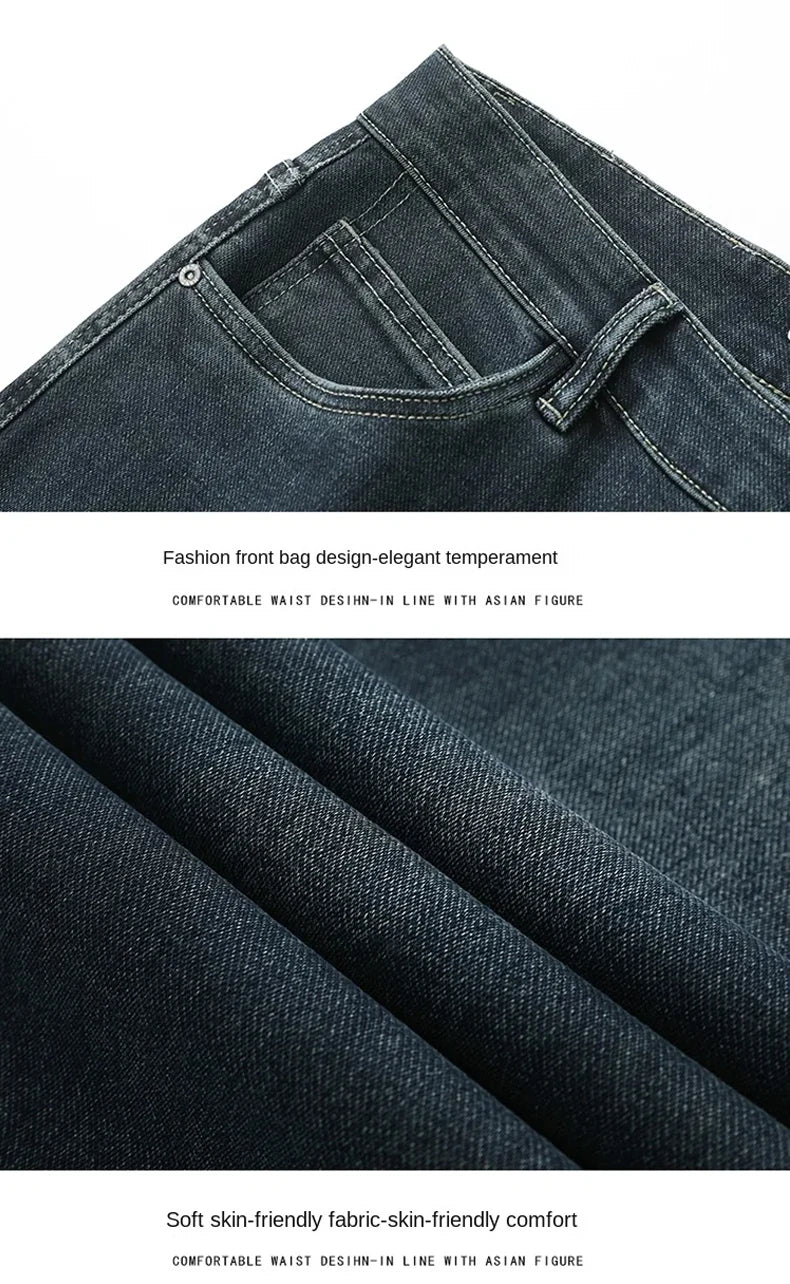 Jean droit ample en denim pour homme | Taille mi-haute