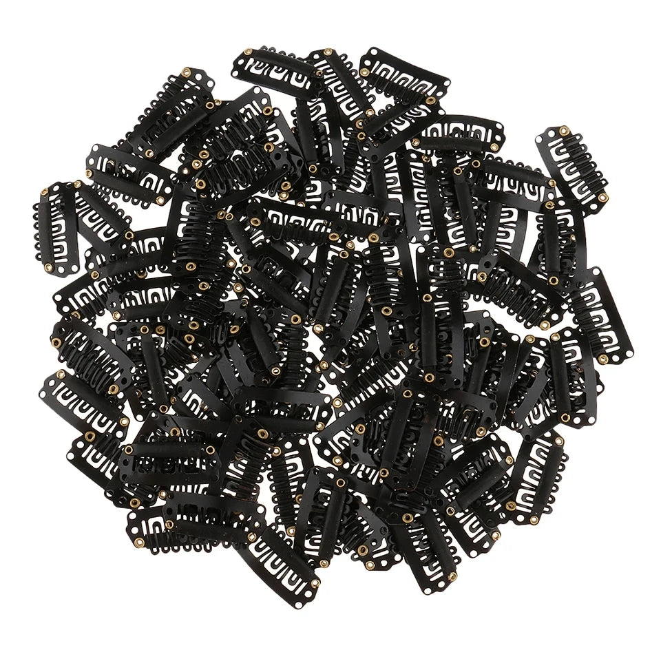 Lot 50 Clips Extensions Cheveux | 2,8 cm | Silicone Antidérapant | Snap Clips | Accessoires Perruque & Tissage