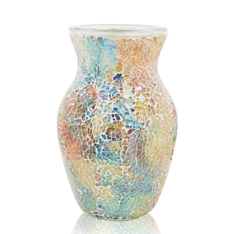 Vase Bohème Mosaïque Verre | Style Européen | Décoration Salon, Chambre & Entrée