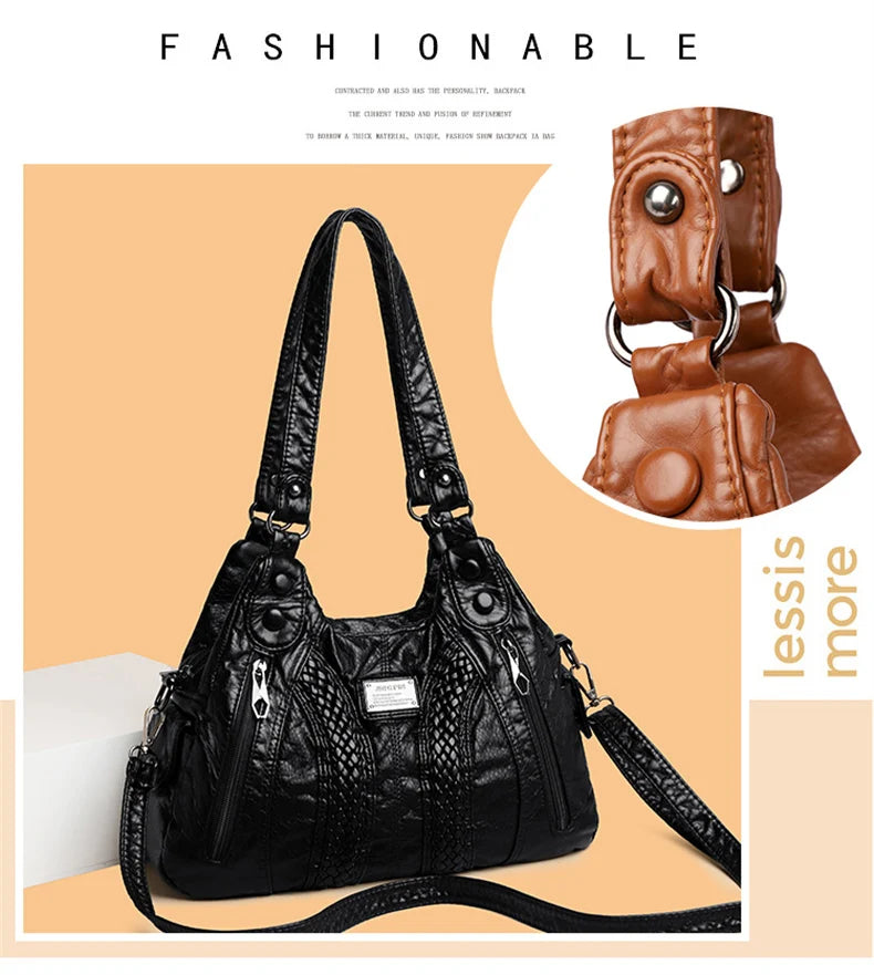 Fashion Leather Handbag for Women Shoulder Bags Genuine Sheepskin Crossbody Bag for Women Messenger Bag Tote Moms Bag