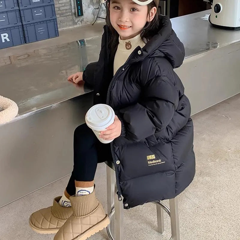Doudoune Fille -30°C | Imperméable Brillante Capuche | Parka Chaude Enfant 5-14 Ans Hiver