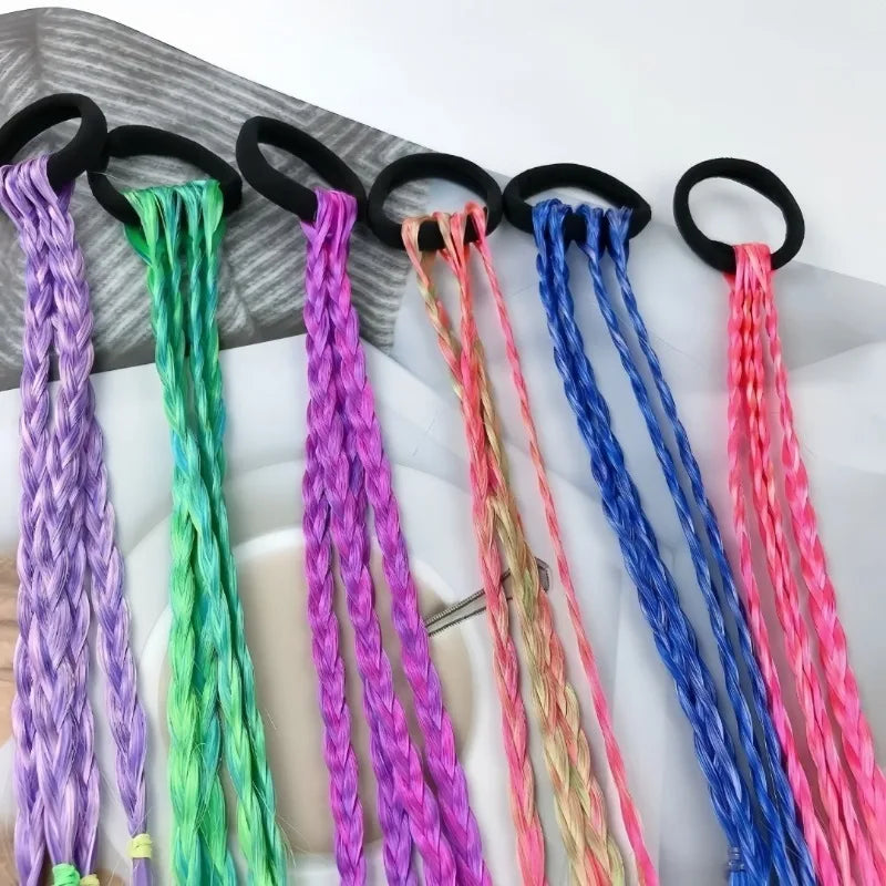 Lot de 6 Bandeaux Tressés Gradient | Accessoire Cheveux Enfant & Adulte | Couleurs Arc-en-Ciel