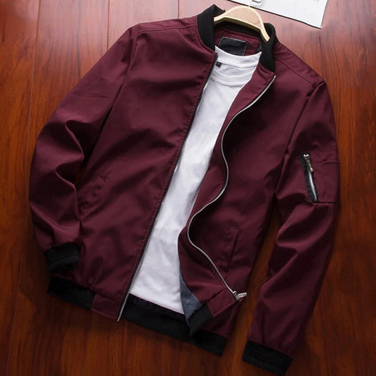 Men's Bomber Jacket Thin Slim Long Sleeve Baseball Jackets Men's Windbreaker Zipper Windbreaker Jacket Male Outerwear Brand Clothing