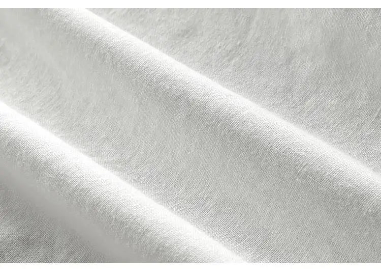Chemise ample en coton et lin pour homme | Manches longues | M à 7XL