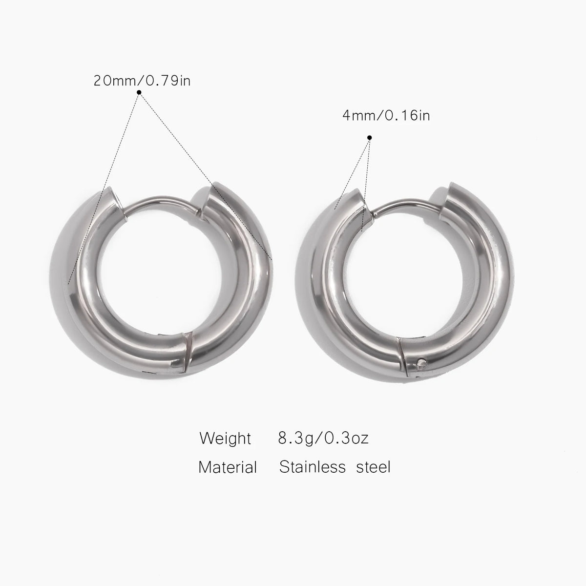 Classical Hoop Earrings, Fashionable and Versatile Stainless Steel Jewelry