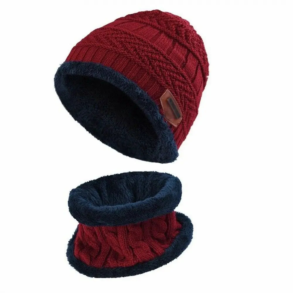 Set Bonnet & Écharpe Hiver Enfant | Polaire Tricot Épais | Ski & Froid Garçon Fille