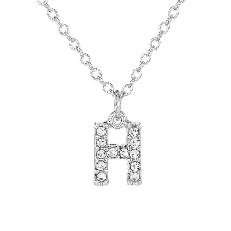 Fashionable Shiny A-Z Letter Pendant Charm Necklace 26 Initial Alphabet Name Clavicle Chain Party Jewelry Gift