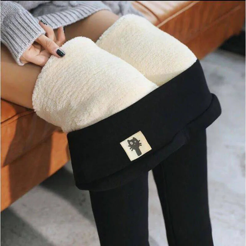Legging Femme Hiver Épais Chaud | Agneau Cachemire | Taille Haute Polaire | Slim Velours
