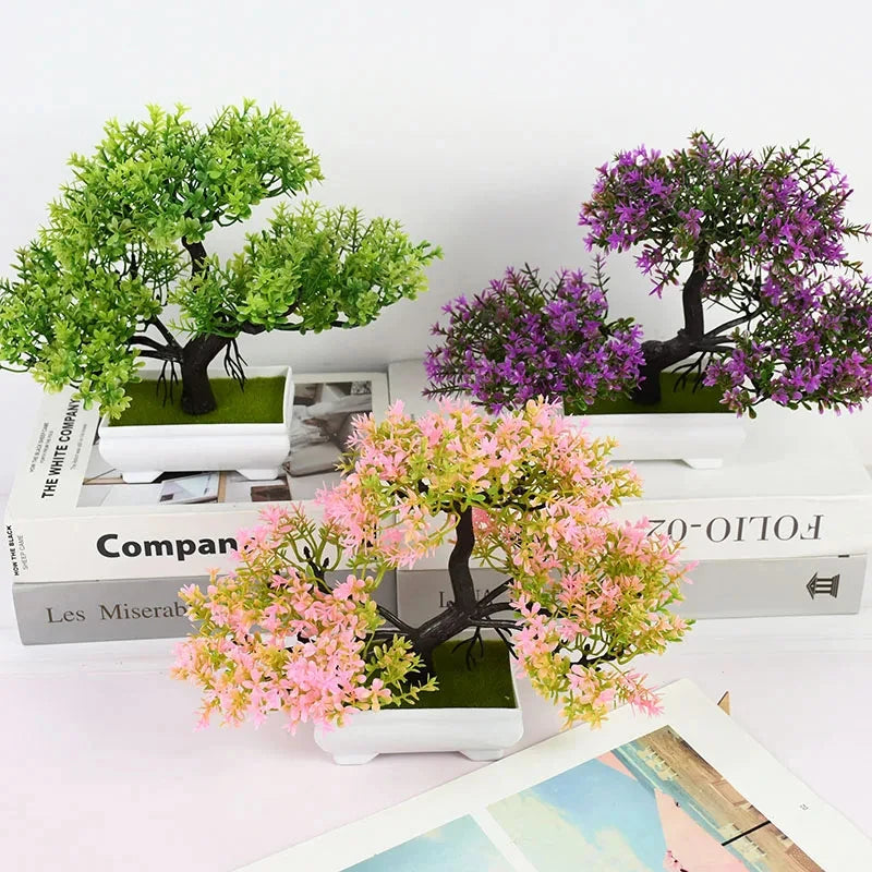 Bonsaï Artificiel Pot | Arbre Faux Fleurs | Décoration Bureau, Salon & Hôtel