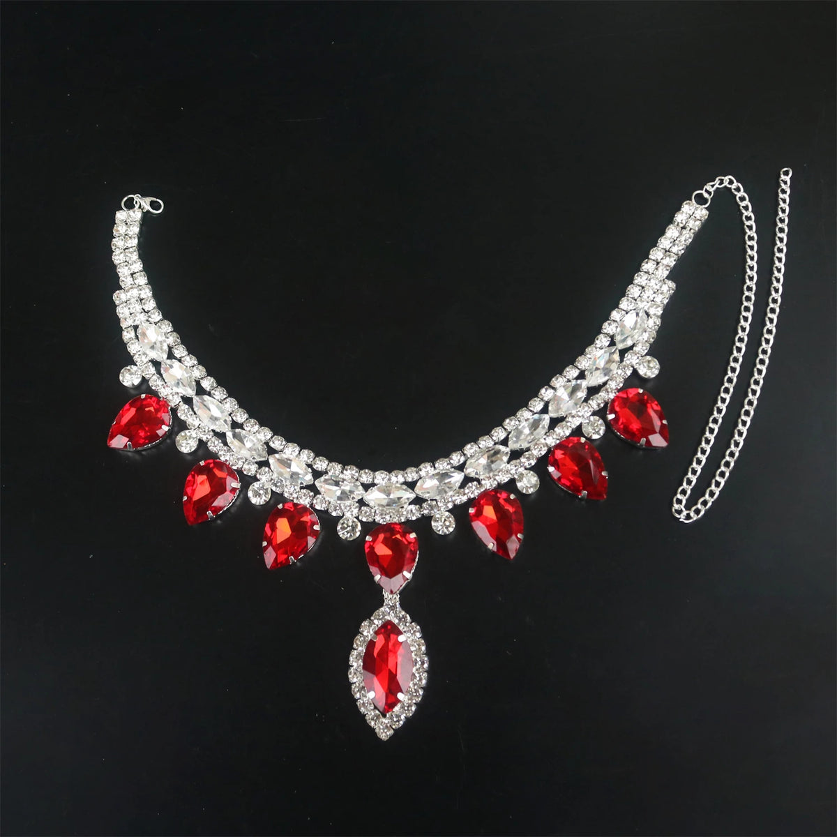 Luxury Sparkling Crystal Fashion Multi-layered Pendant Women's Necklace Colorful Gemstone Necklace Bridal Wedding Accessories