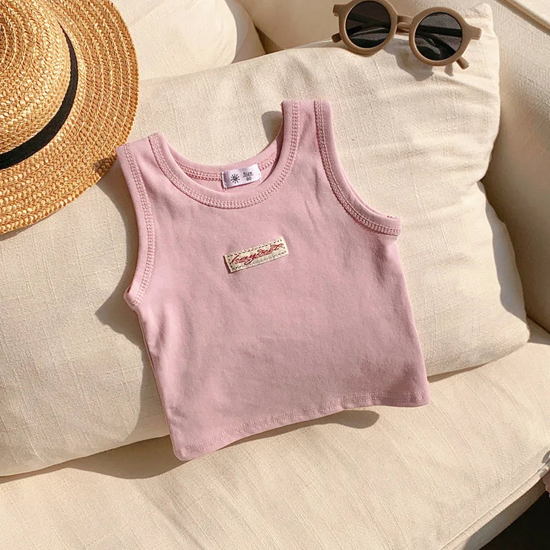 Fashion Children T-shirt For Girls Boys Cotton Vest Tops Kids Summer Clothes Sleeveless T-shirt