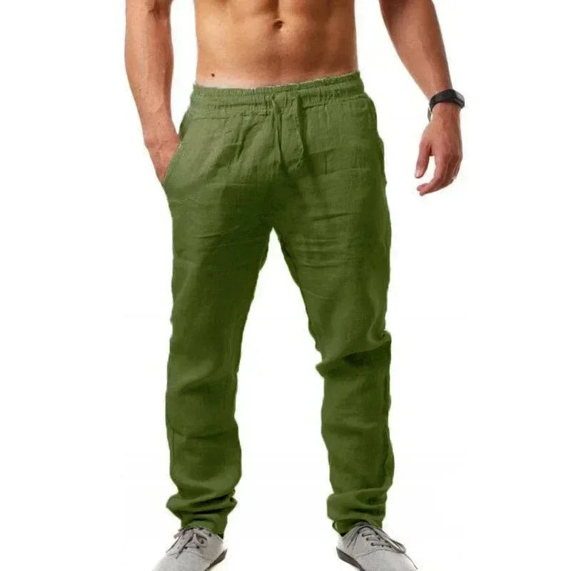 Men's Baggy Pants Men's Cotton Linen Casual Pants Breathable Trousers Fitness Streetwear Clothing Jogging Autumn Summer