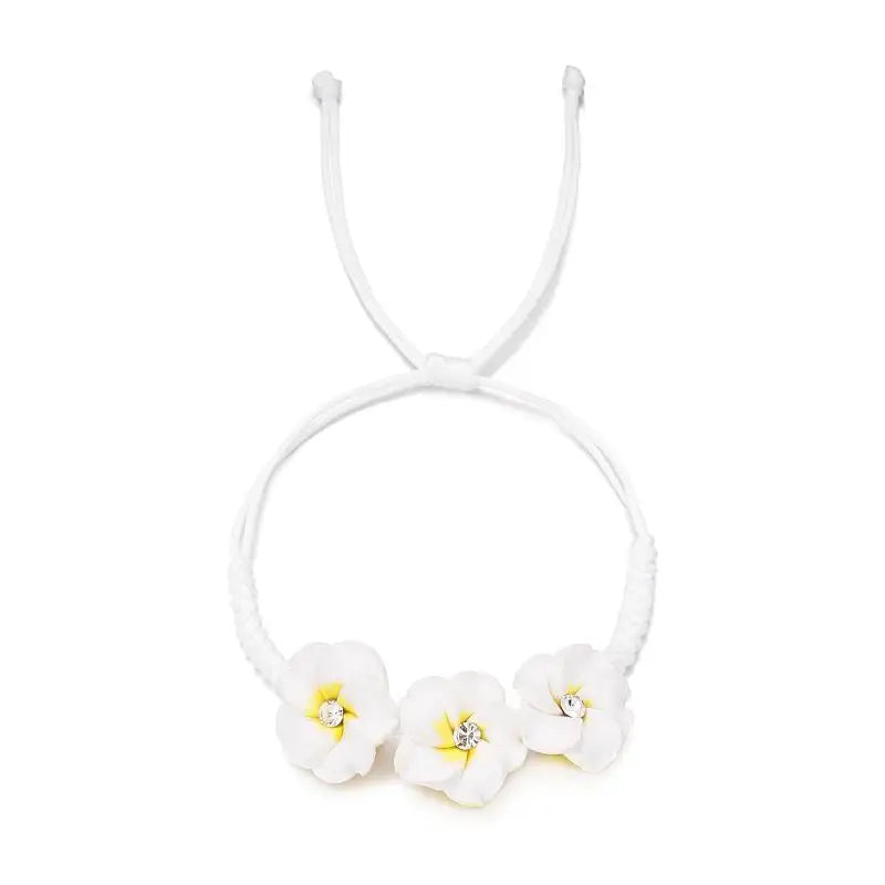 Trendy Handmade Boho Flower Bracelet for Women Bead Rope Adjustable Bangle Beach Holidays