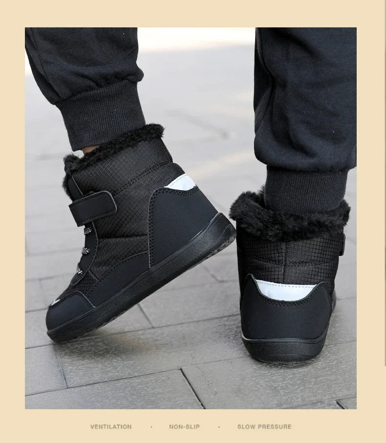 New Kids Wide Toe Barefoot Snow Boots | Boys/Girls Winter Minimalist Sneakers | Girls Boys Warm Boot Toddler Little Big Kids