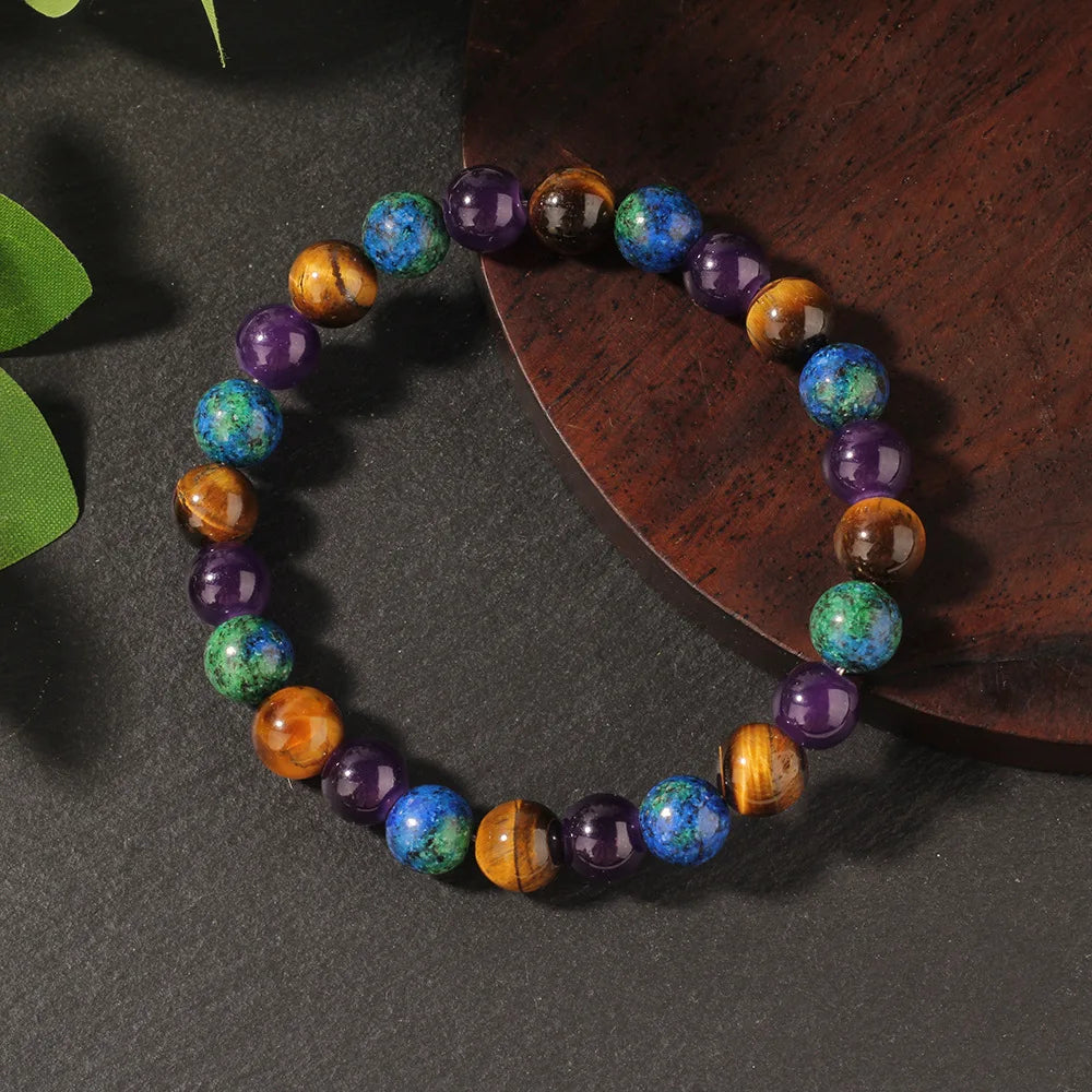 Fashionable multi-color beaded bracelet, handmade elastic rope bracelet, suitable for daily wear as a holiday gift