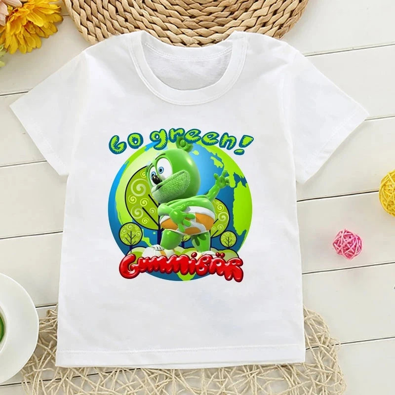 Boys T-shirts Size 2-10T Baby Boys Girls Gummy Bears T-Shirt Cartoon Funny Casual Kids Clothes Summer Harajuku Children's Clothing