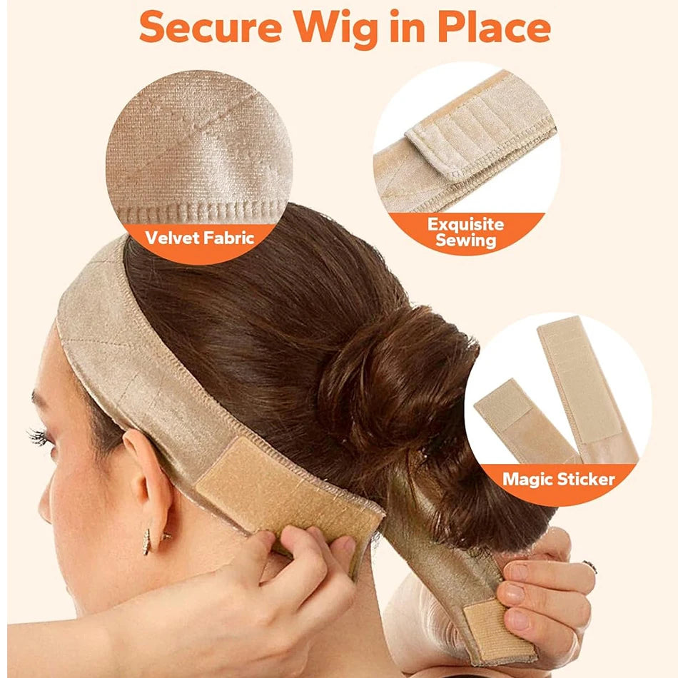 Bandeau Grip Velours Perruque | Ajustable Antidérapant | Maintien Lace Front Femme