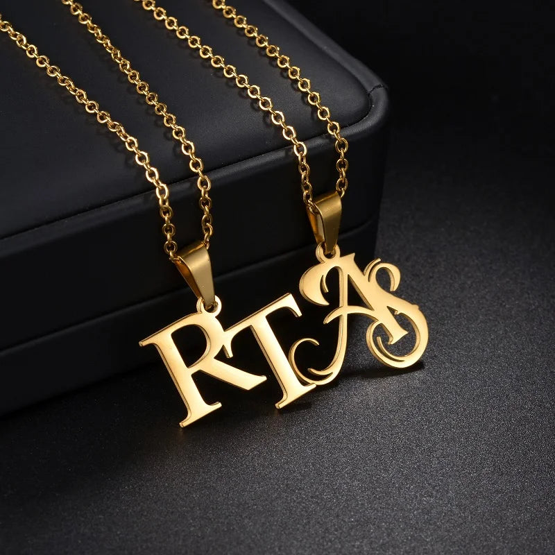 Collier Prénom Personnalisé 365 | Lettre Initiale Acier Inoxydable | Pendentif Charme | Cadeau Bijou Femme