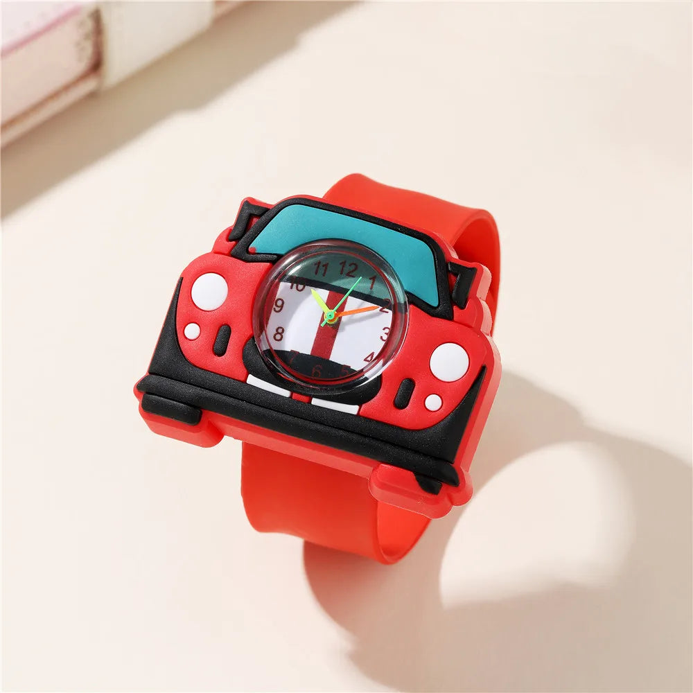 Fashion Children Students Cartoon Watch Car Pattern Kids Boys Girls Watch Gifts