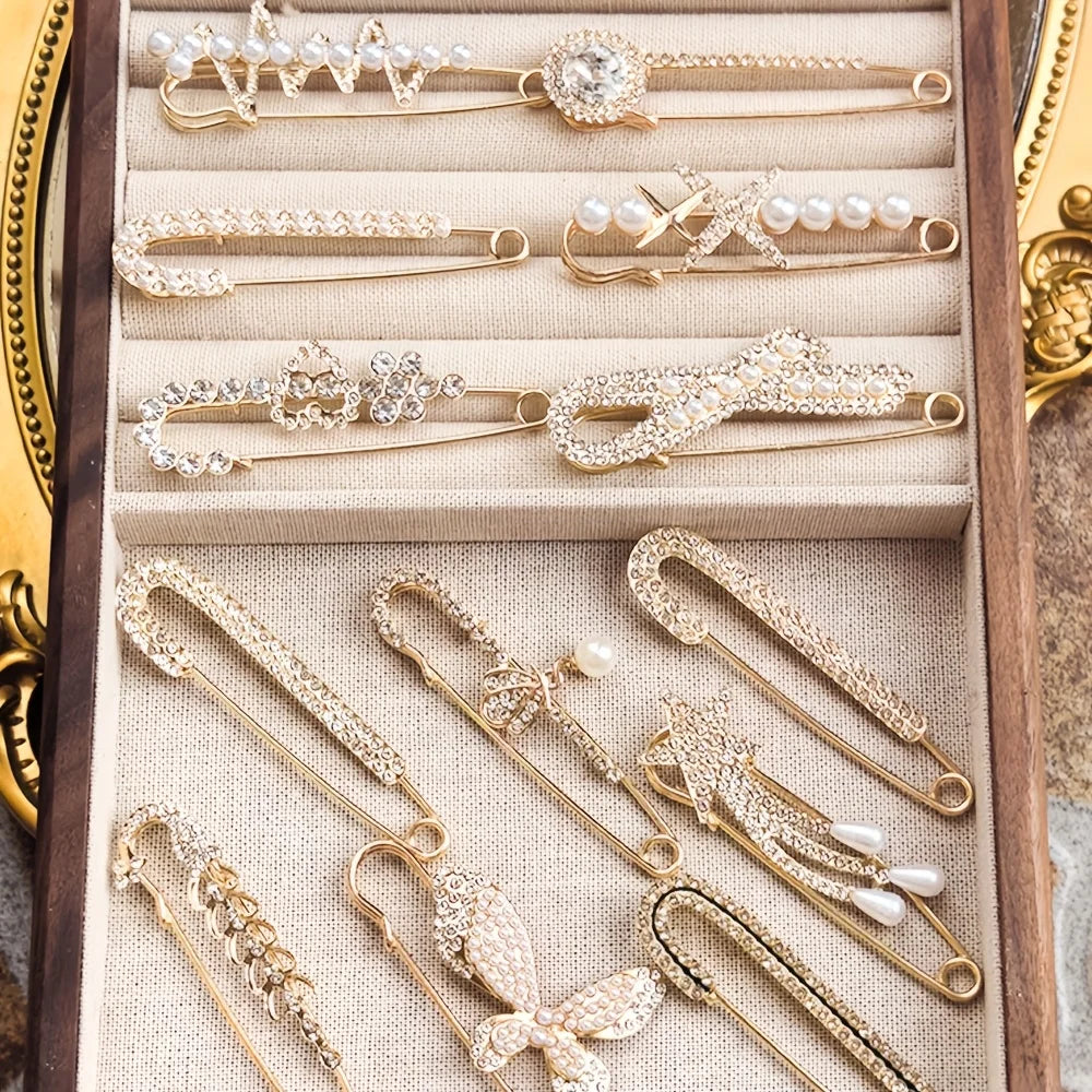 10 Elegant Brooch Accessories, Multi-Functional Scarf and Belt Clip, Suitable for Women's Suits to Add Unique Charm