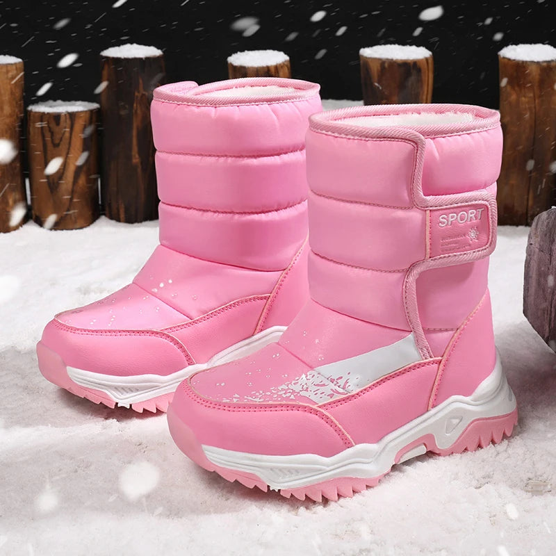 Bottes de Neige Enfants Princesse Élégantes | Imperméables Peluche | Garçons & Filles | Hiver Outdoor