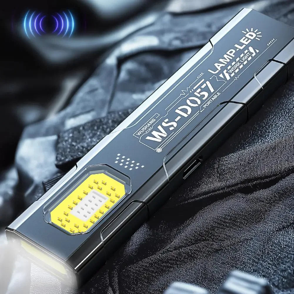 Mini Portable Rechargeable LED Torch Light, Waterproof Outdoor Work Pocket Flashlight with Magnetic Grip, Compact LED Flashlight