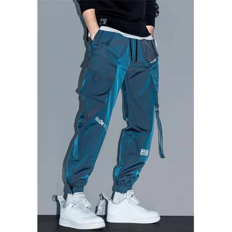 Men's Cargo Pants Fashion Hip Hop Multi-pocket Trousers Trendy Streetwear Solid Sweatpants Casual Trousers for Men