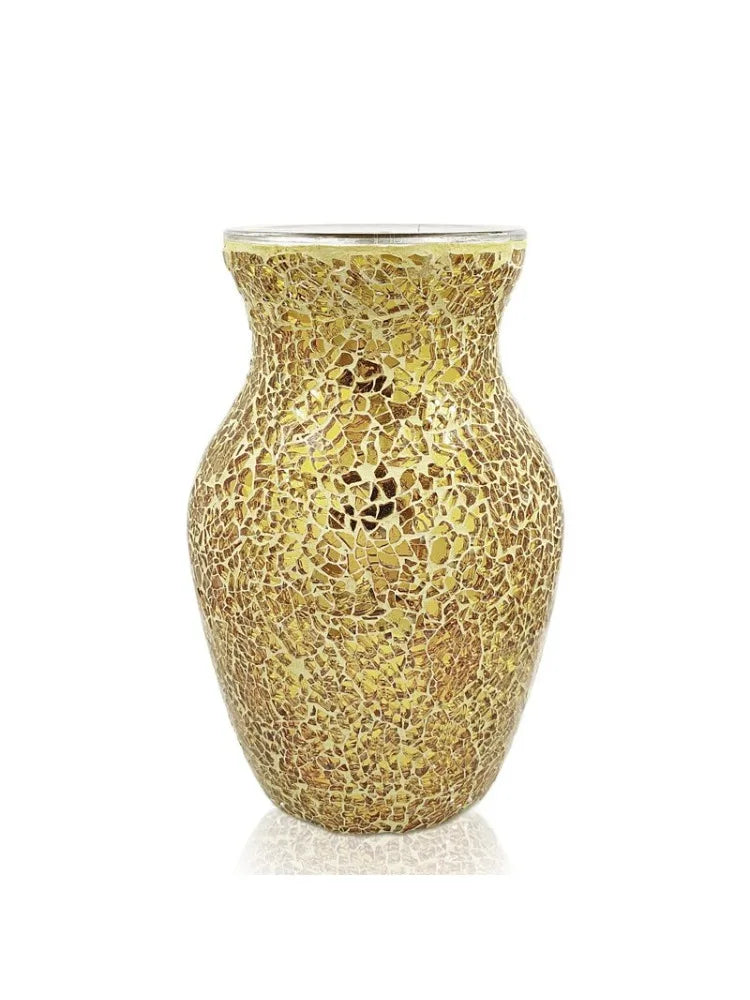Vase Bohème Mosaïque Verre | Style Européen | Décoration Salon, Chambre & Entrée