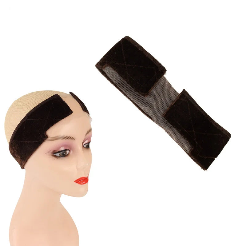 Headband Velours Nude Antidérapant | Ajustable | Invisible | Maintien Perruque Lace Front | Femme