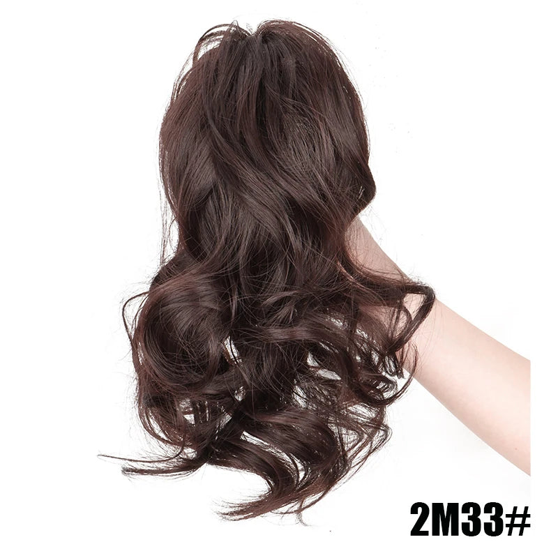 Queue de Cheval Courte Bouclée | Clip Griffe | Synthétique | 12 Pouces | Volumineuse | Port Quotidien | Femme