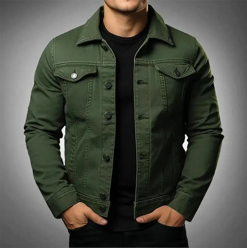 Men's Fashion Casual Washed Denim Jacket Autumn Loose Plus Size Denim Jacket Men's Jacket