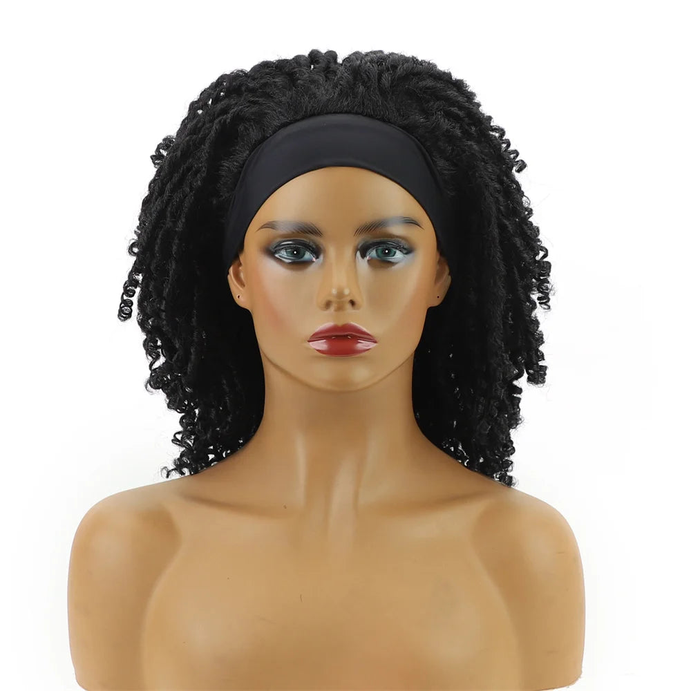 Perruque Headband Tresses Africaines Synthétique | 3 Brins | Queue de Cheval | Couvre-Cheveux | Fibre | Femme