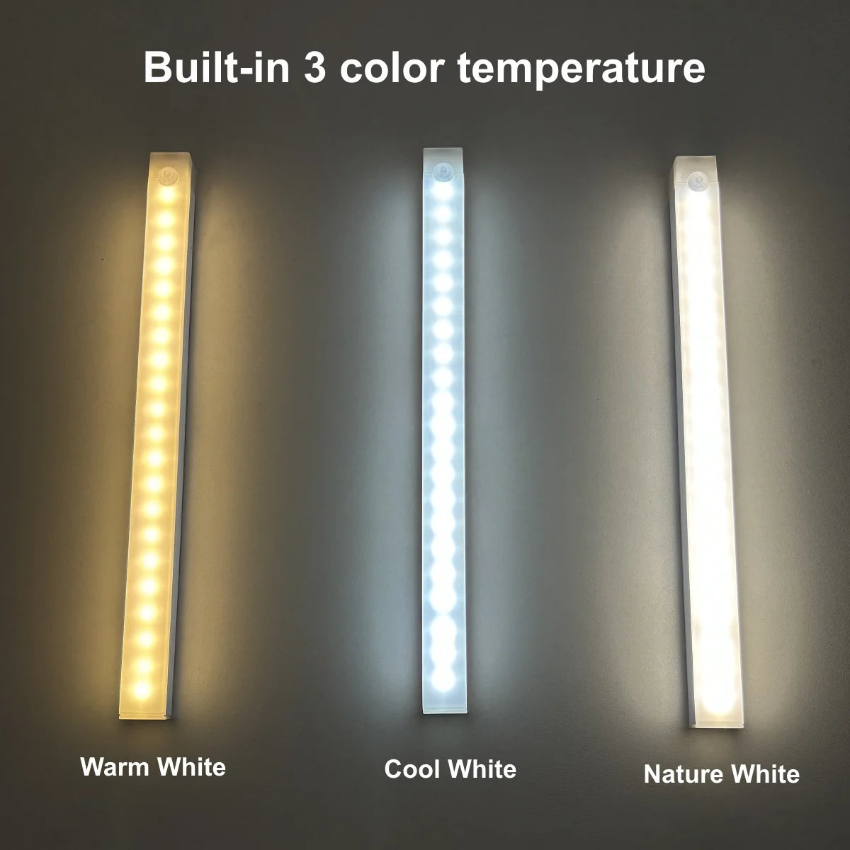 Rechargeable Motion Sensor LED Bar Light, Induction Night Light, Portable Cordless Magnetic Cabinet Lamp for Kitchen Bedside