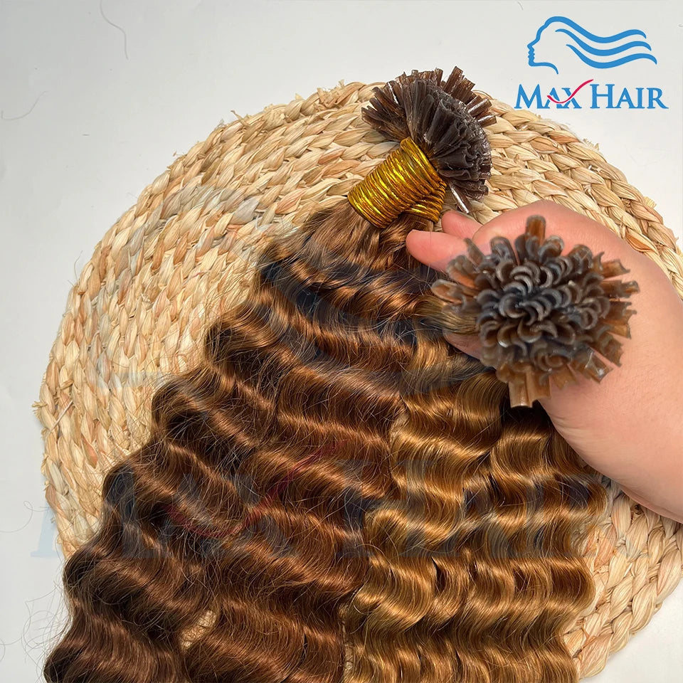 Keratin U-Tip Deep Wave Human Hair Extensions 18-30 Inch Remy Hair Extensions High Quality Remy Human Hair Salon Extensions