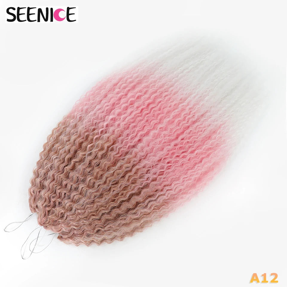 Extensions Crochet Kinky Curly Twist | Ombre Blonde | Water Wave | Synthétique | 20 Pouces | Femme