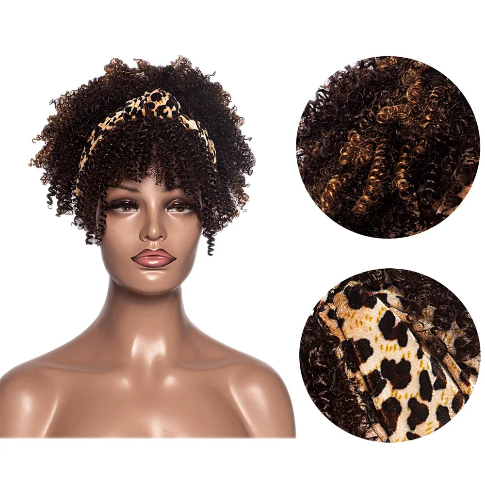 Perruque Headband Tresses Africaines Synthétique | 3 Brins | Queue de Cheval | Couvre-Cheveux | Fibre | Femme