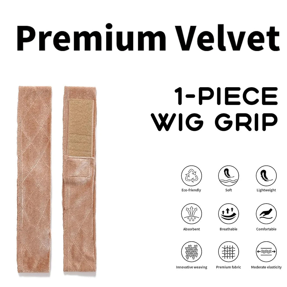 Bandeau Grip Velours Perruque | Ajustable Antidérapant | Maintien Lace Front Femme