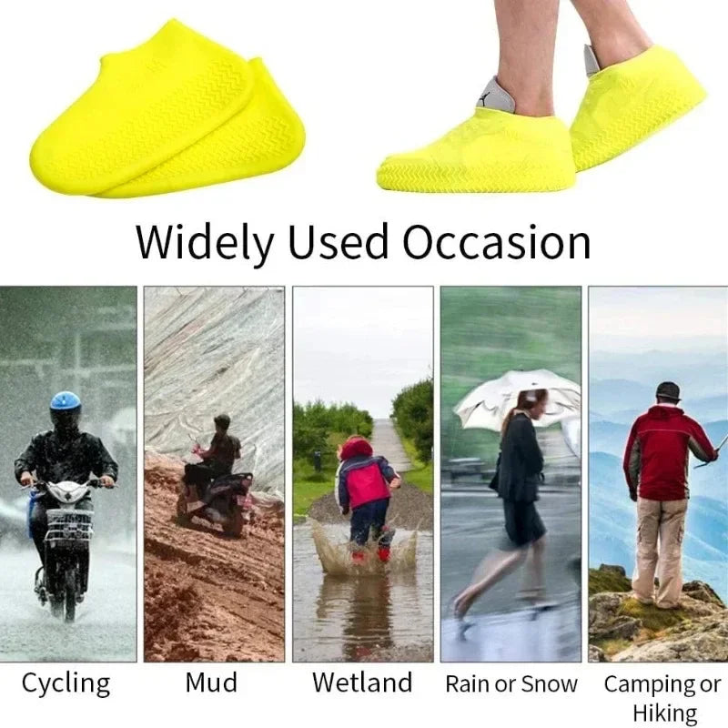 Couvre-Chaussures Pluie Silicone | Imperméable Antidérapant Réutilisable | Adulte & Enfant | Portable