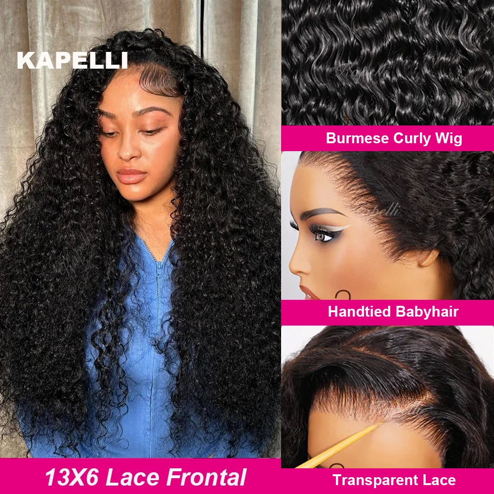 Perruque Birmane Curly 3C4A | 280% Haute Densité | HD Lace 13x4 & 13x6 | Cheveux Bruts Brésiliens | Femme