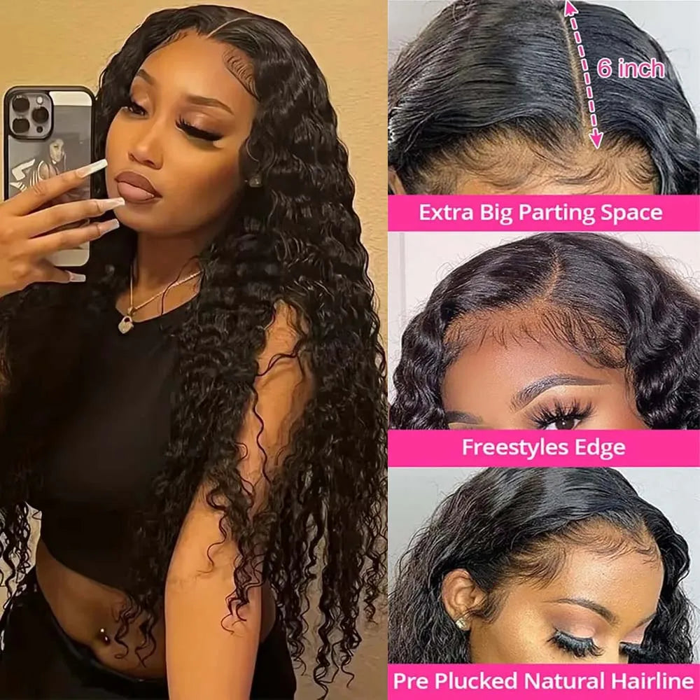 Human Hair Wigs 13x4 Deep Wave Frontal Wig Lace Wig 13x6 Human Hair 200 Density Human Hair Wig Curly Lace Front Human Hair Wig